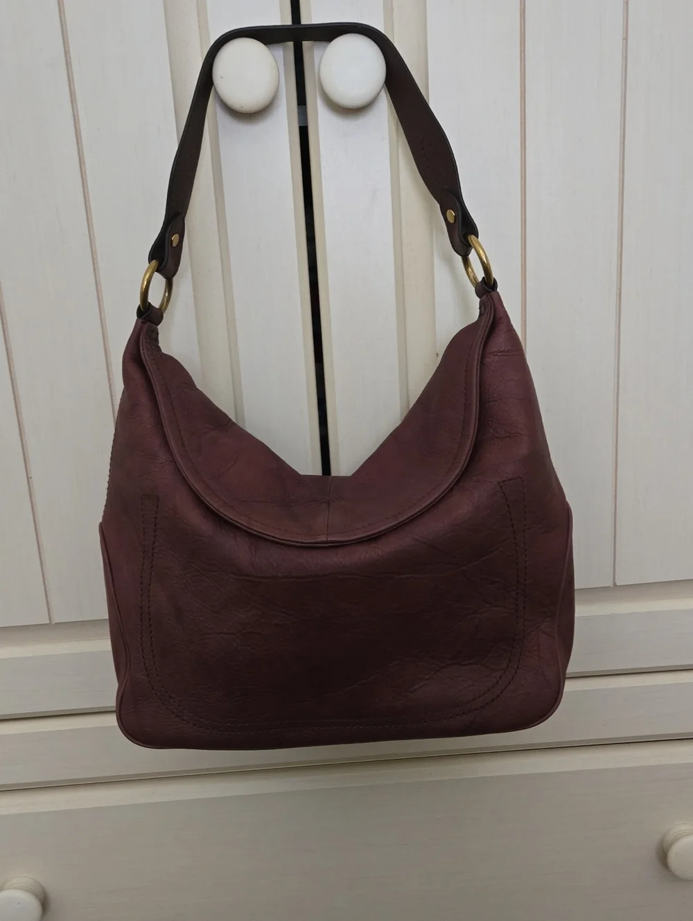 Stylish Women's Hobo Bag in Deep Burgundy